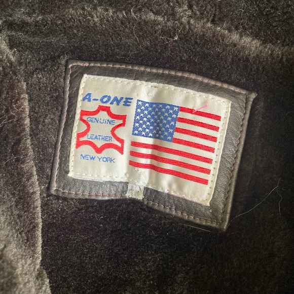 Vintage A-One Genuine Leather Motorcycle Jacket - Picture 3 of 4
